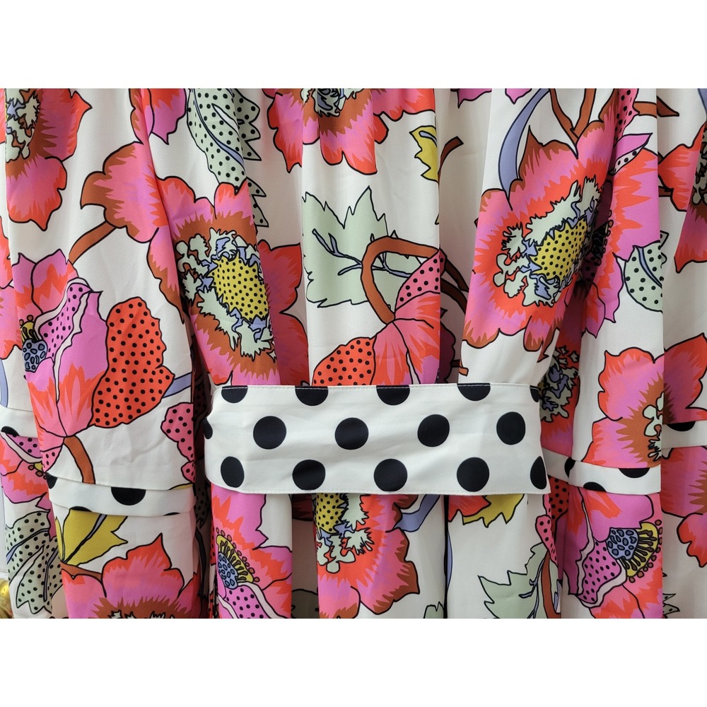 Crosby by Mollie Burch Floral Polka Dot Maxi Dress Long Sleeve Belted Small - Picture 16 of 16